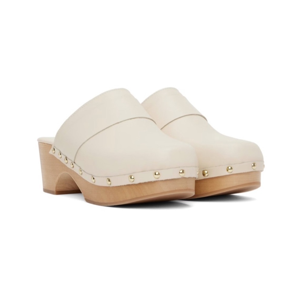 Aeyde cream leather mules clogs
